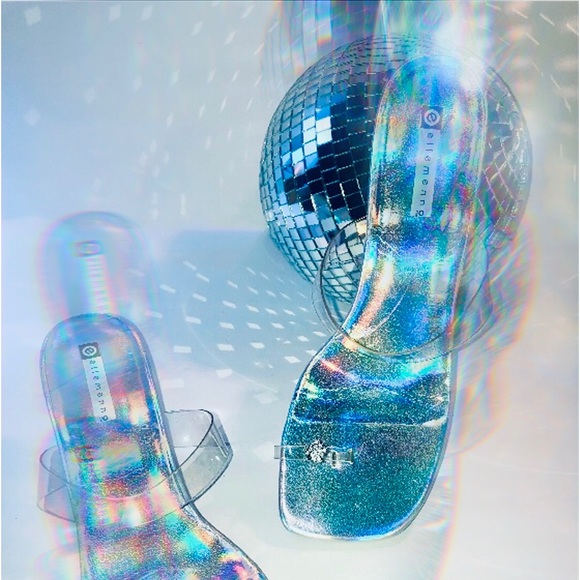 🪩Ellemenno “FANTASMA” Holographic heel sandals. 🪩 - Picture 6 of 9